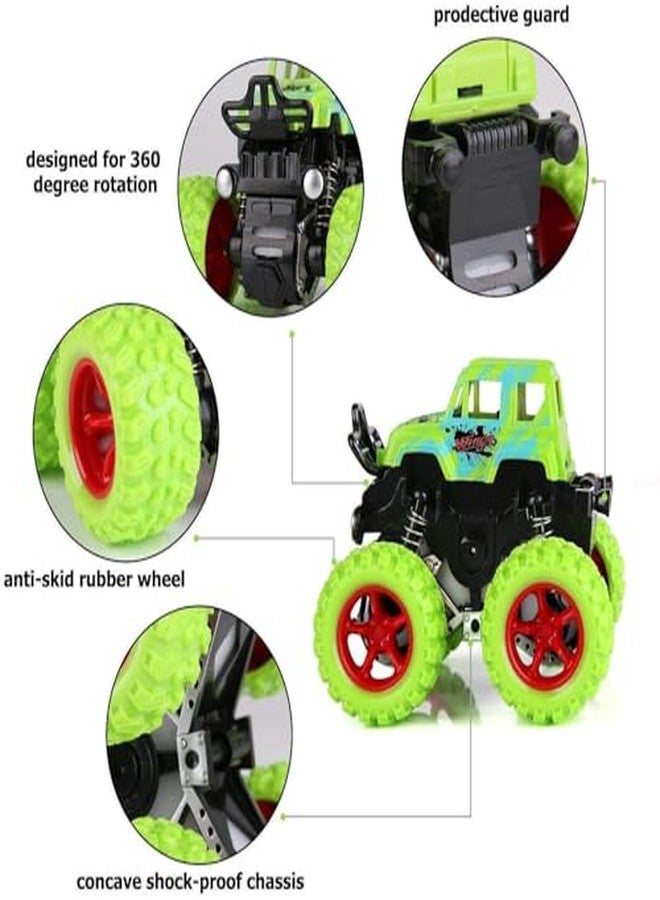 Mahi Enterprise 4WD Mini Monster Truck Set - Friction Powered Cars for Kids with Big Rubber Tires (Set of 4, Multicolor) - Image 4